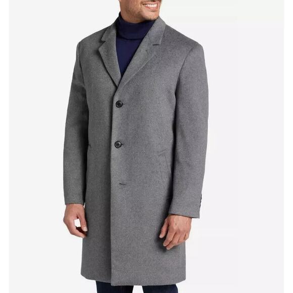 Michael Kors Men's Wool Cashmere Blend Classic Overcoat Dark Grey Heather S $495 - Picture 1 of 10